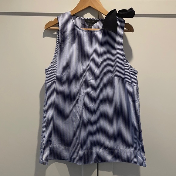 Women’s J. Crew sleeevless tank with grosgrain tie - Picture 1 of 3